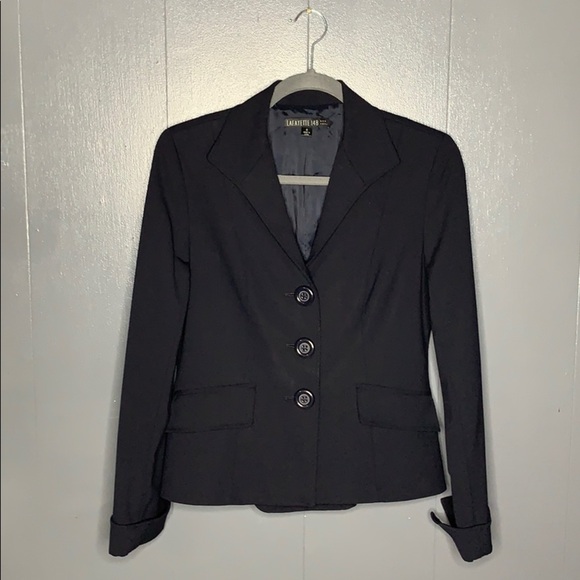 Lafayette 148 Navy 3 Button Blazer Size 4 - Picture 2 of 7